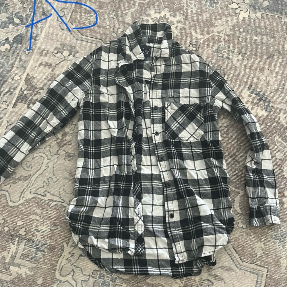 GAP Men's Monochrome Checkered Shirt